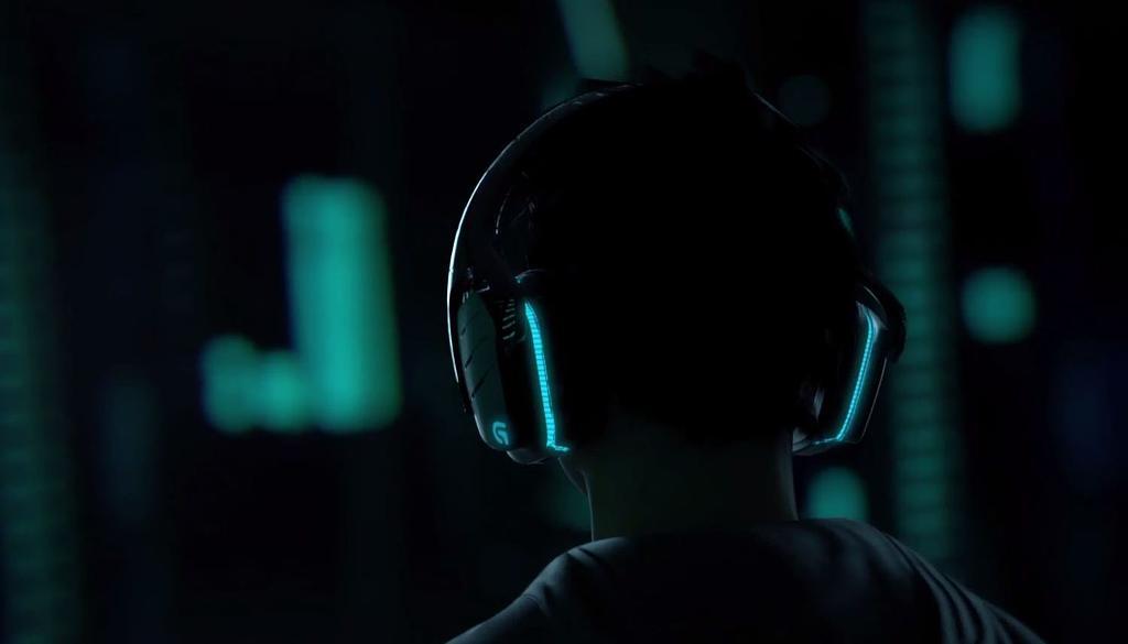 Logitech G633 Artemis Spectrum gaming headset with cyan LIGHTSYNC lighting